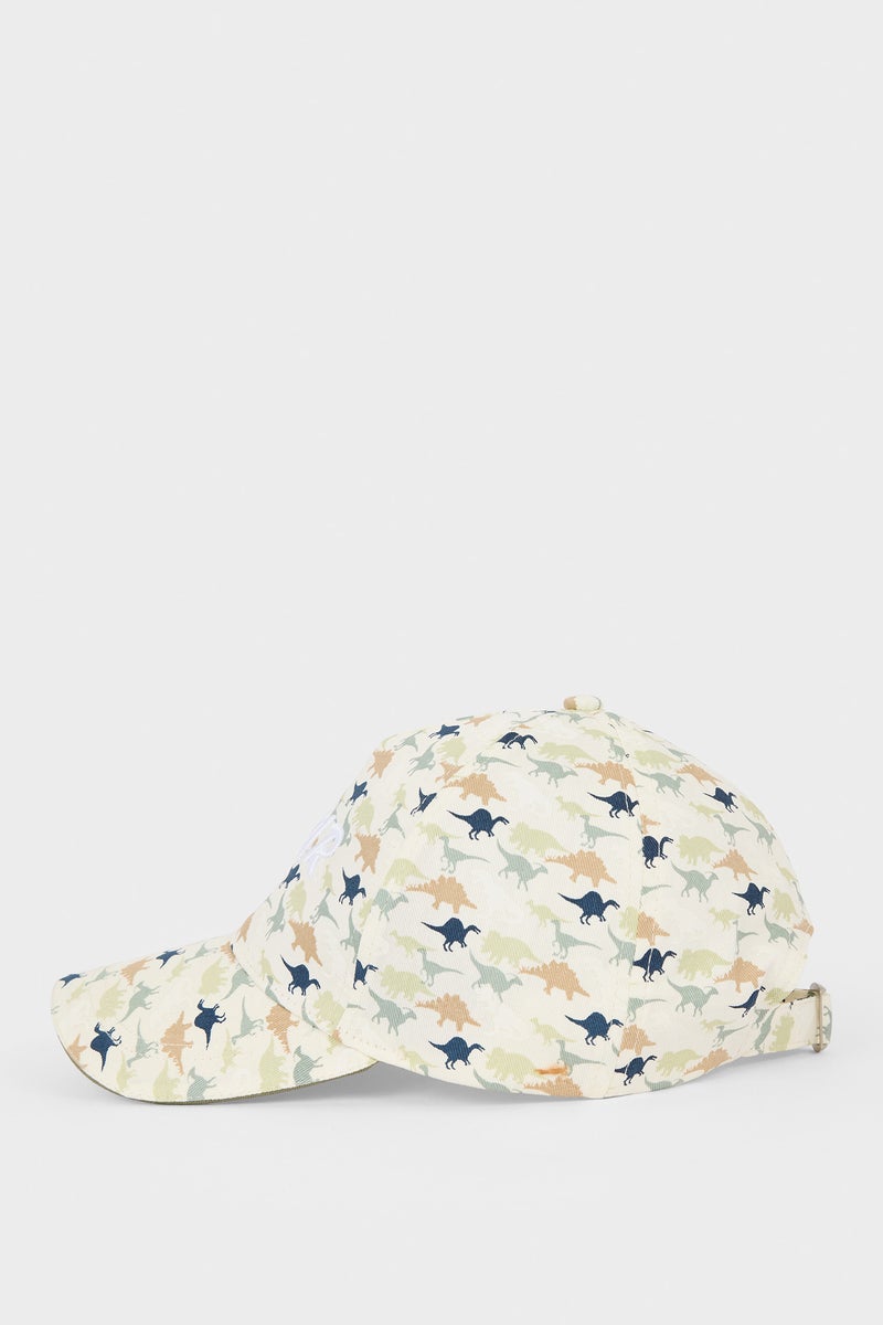 DeFacto Beige Boy Boy Dinosaur Patterned Cotton Cap Casual - Image 3